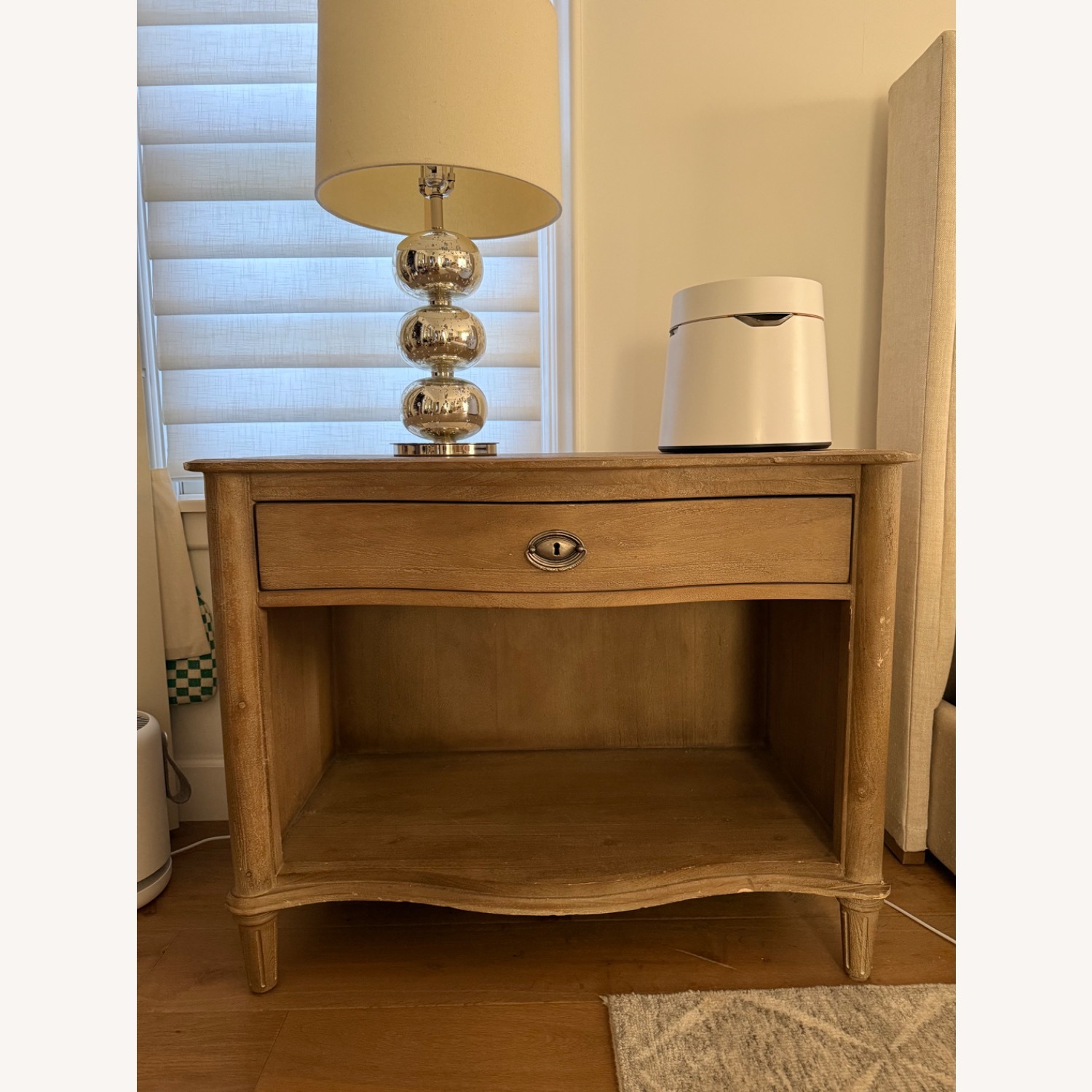 Restoration Hardware Empire Rosette Natural Wood Nightstand - image-1