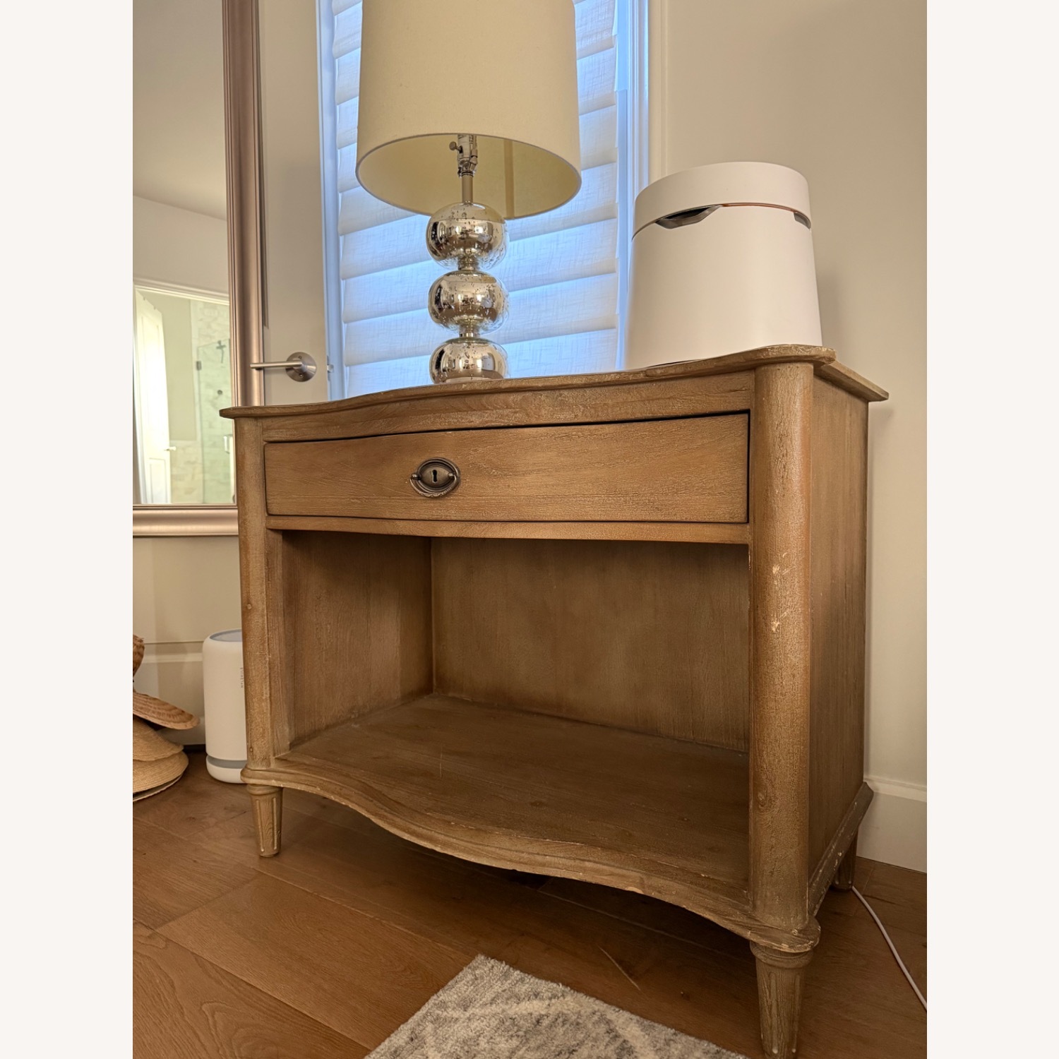 Restoration Hardware Empire Rosette Natural Wood Nightstand - image-3