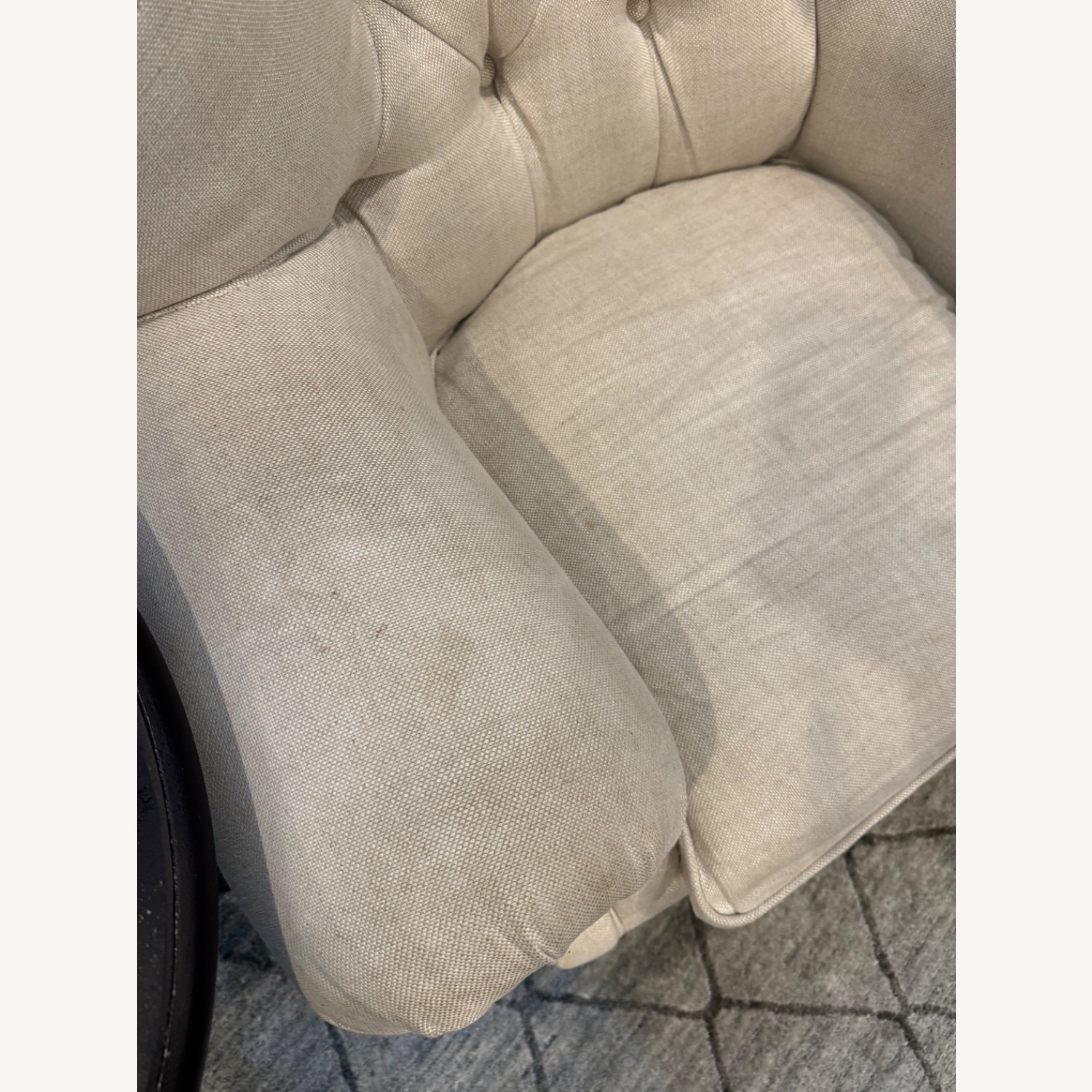 Restoration Hardware Natural Fabric Armchair - image-8