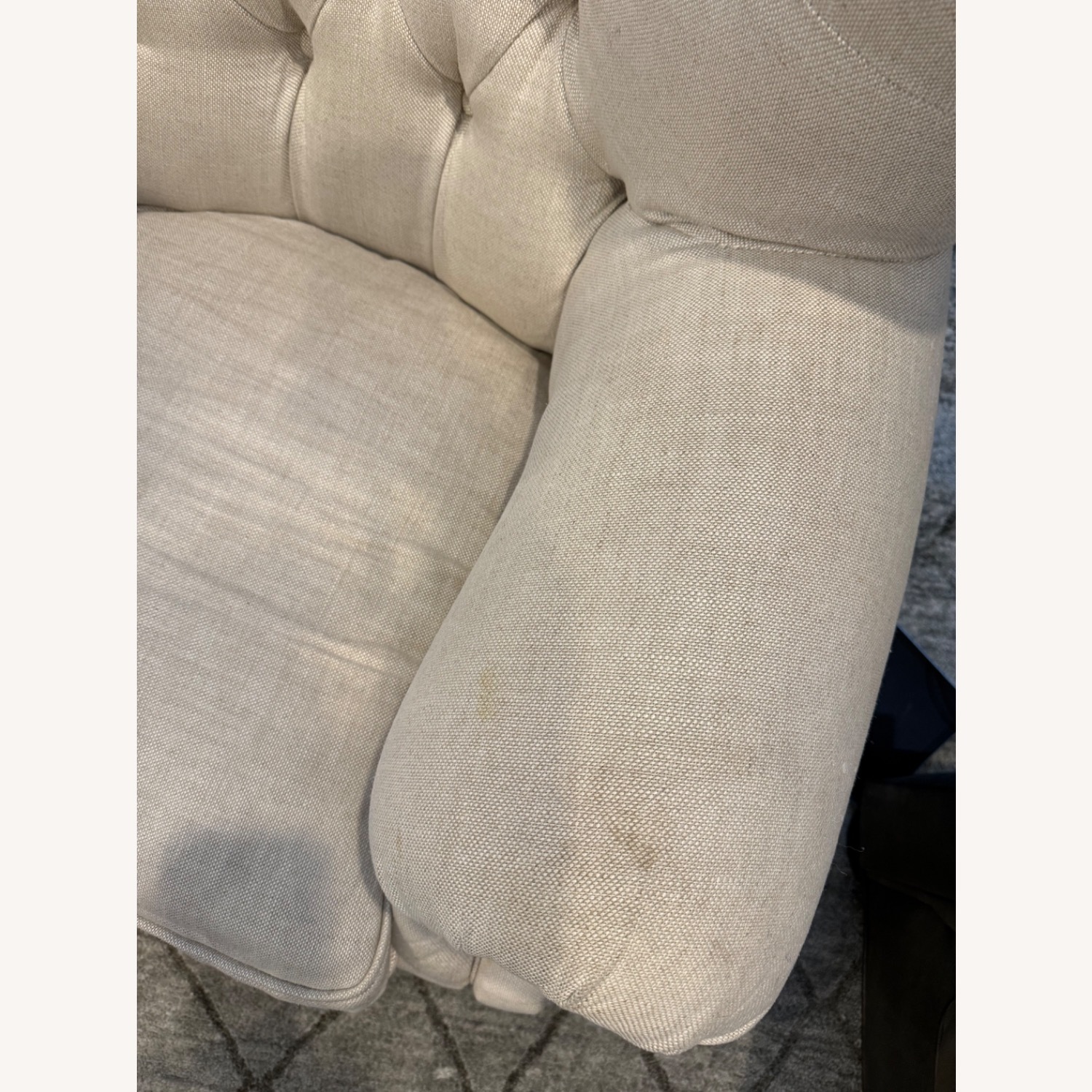 Restoration Hardware Natural Fabric Armchair - image-7