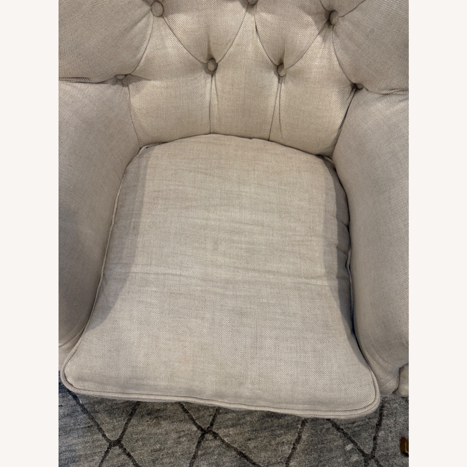 Restoration Hardware Natural Fabric Armchair - image-6