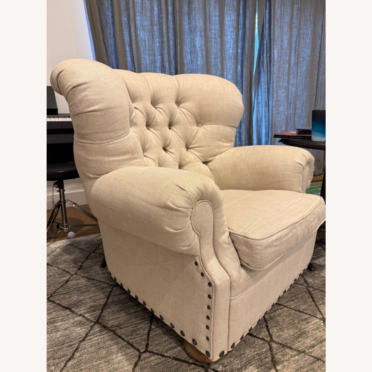 Restoration Hardware Natural Fabric Armchair - image-3
