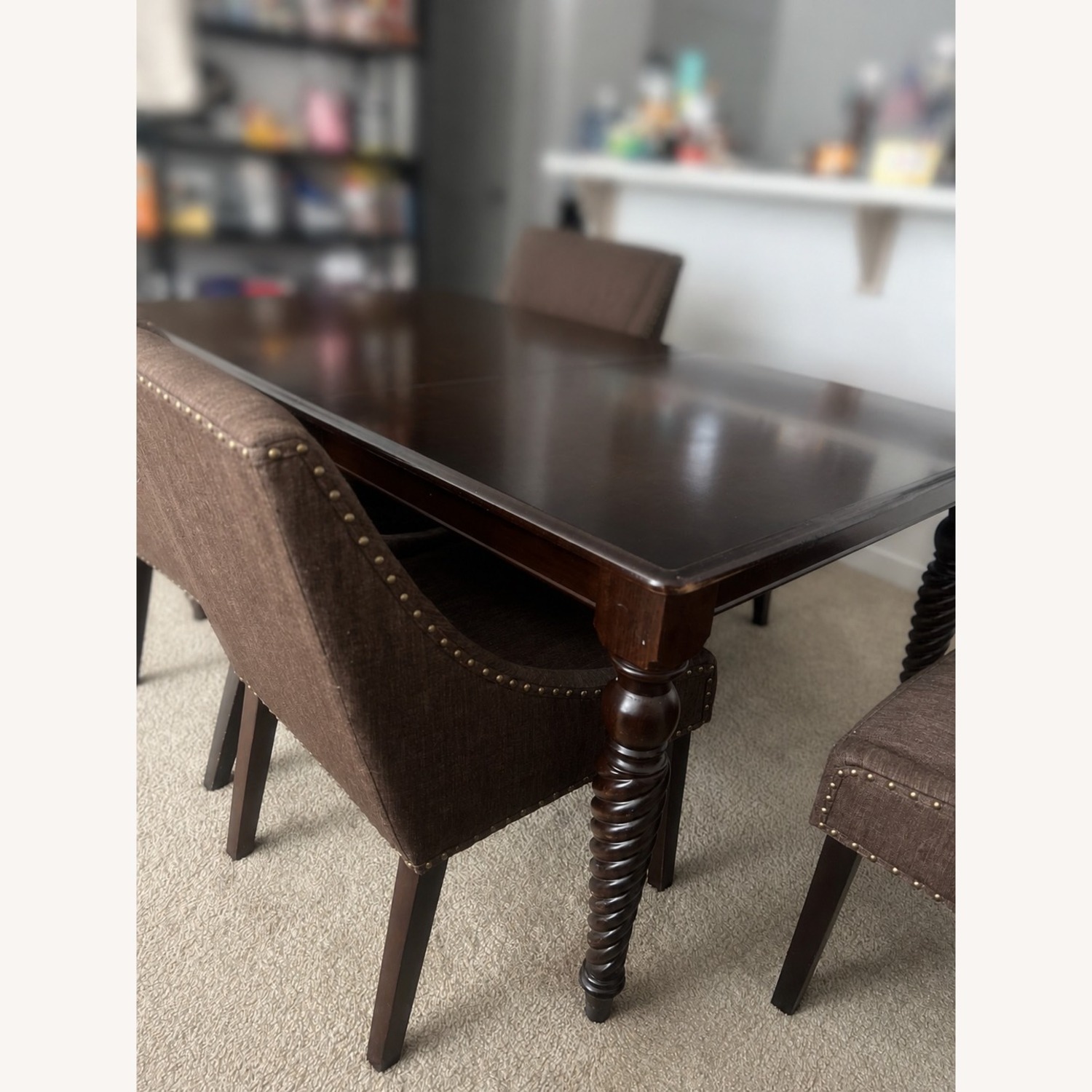 Extendable Solid Wood Dining Table Set - image-2