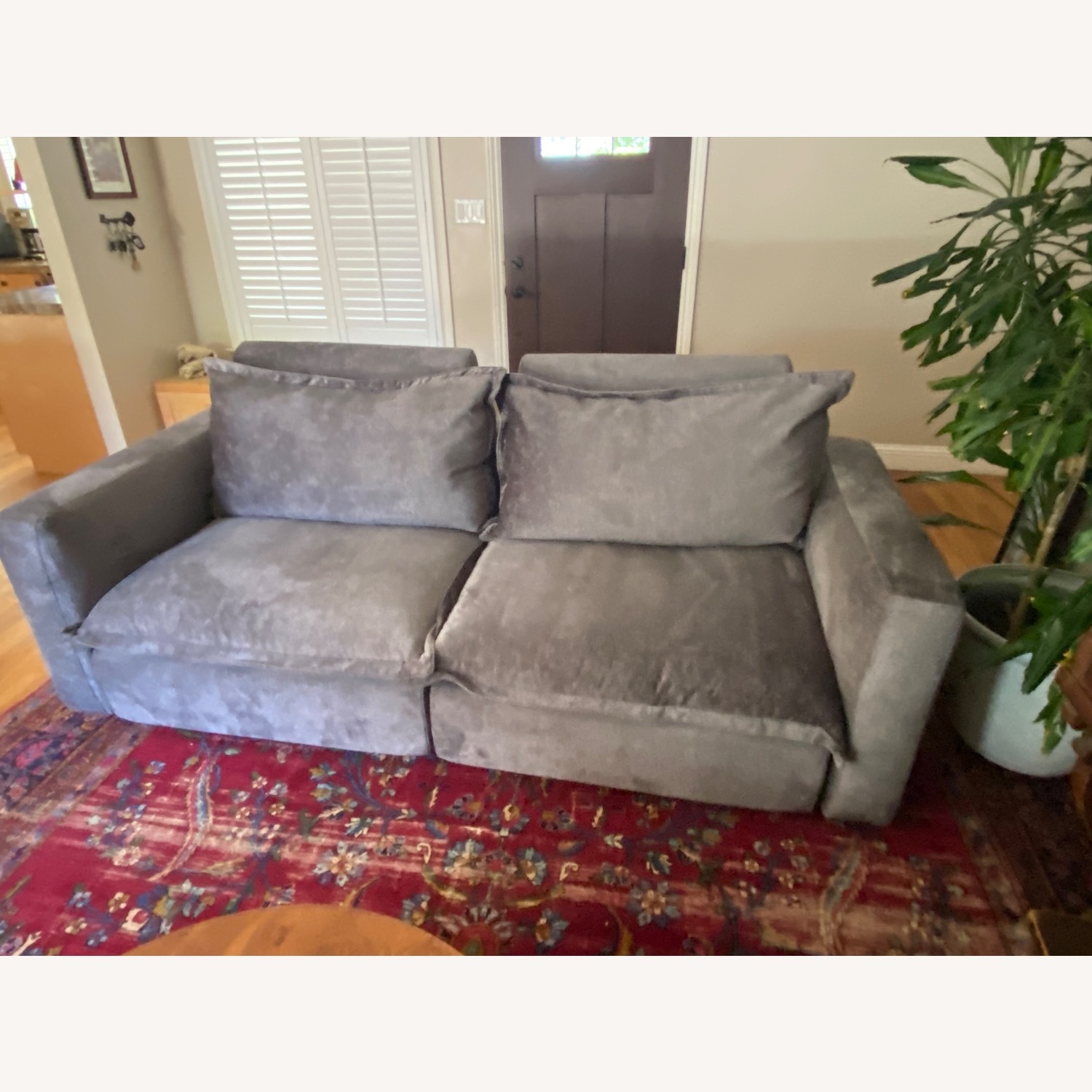 Homebody Dark Gray Velvet 3+ Seater Sofa - image-7