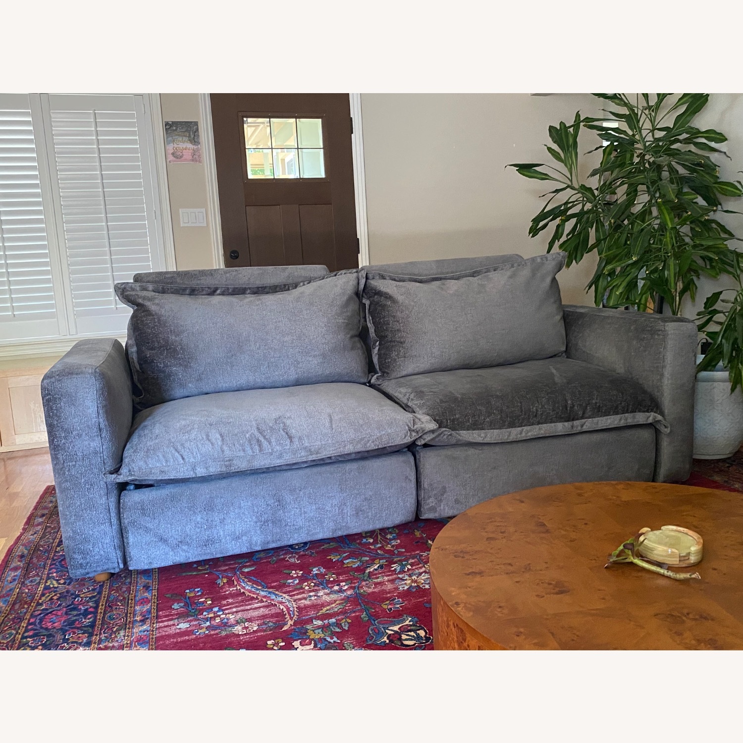 Homebody Dark Gray Velvet 3+ Seater Sofa - image-6
