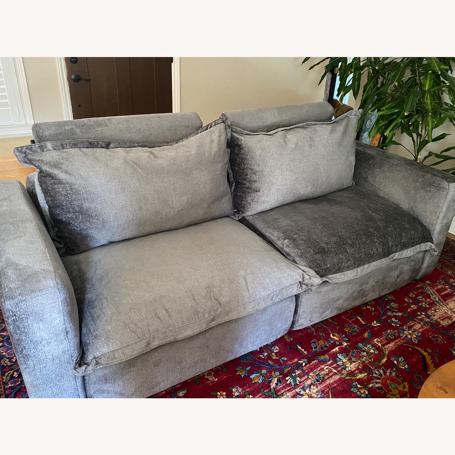 Homebody Dark Gray Velvet 3+ Seater Sofa - image-8