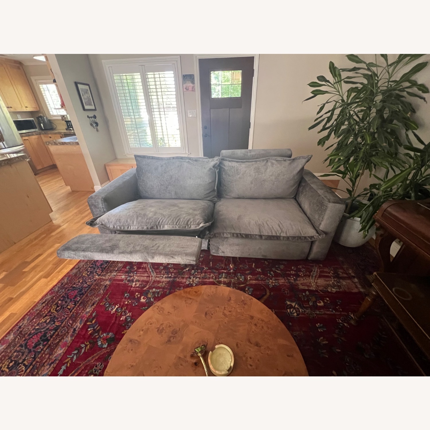 Homebody Dark Gray Velvet 3+ Seater Sofa - image-1