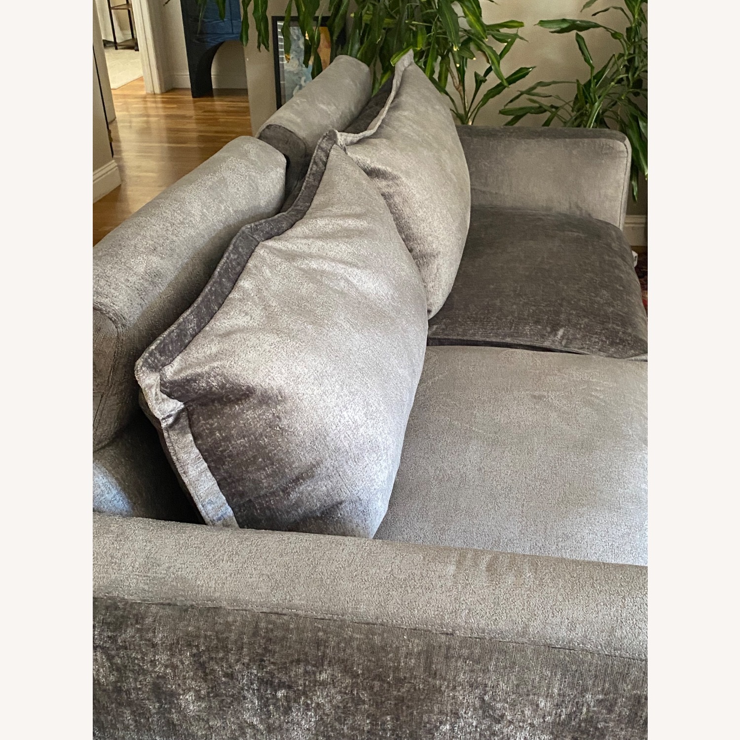 Homebody Dark Gray Velvet 3+ Seater Sofa - image-5