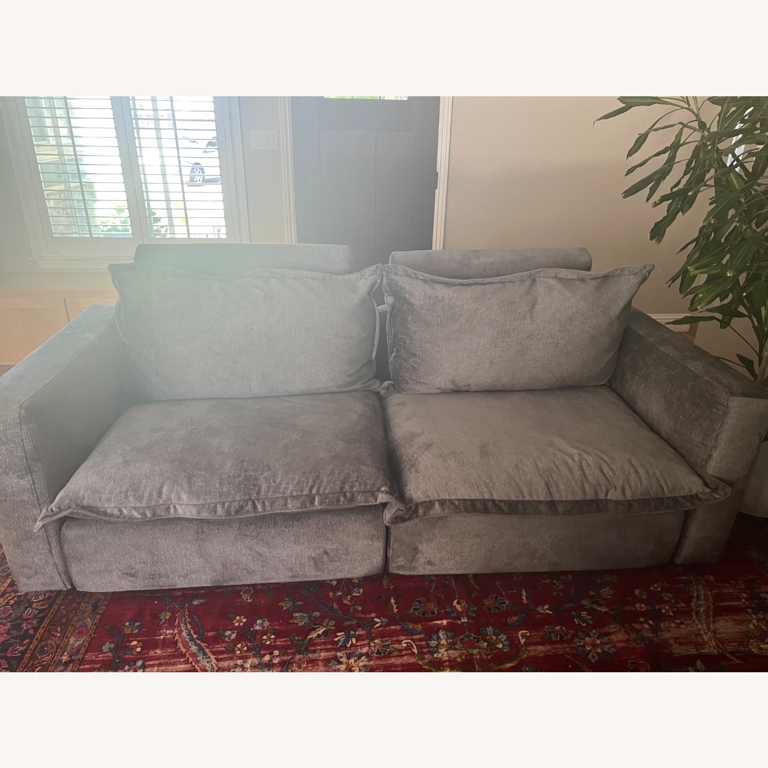 Homebody Dark Gray Velvet 3+ Seater Sofa - image-3