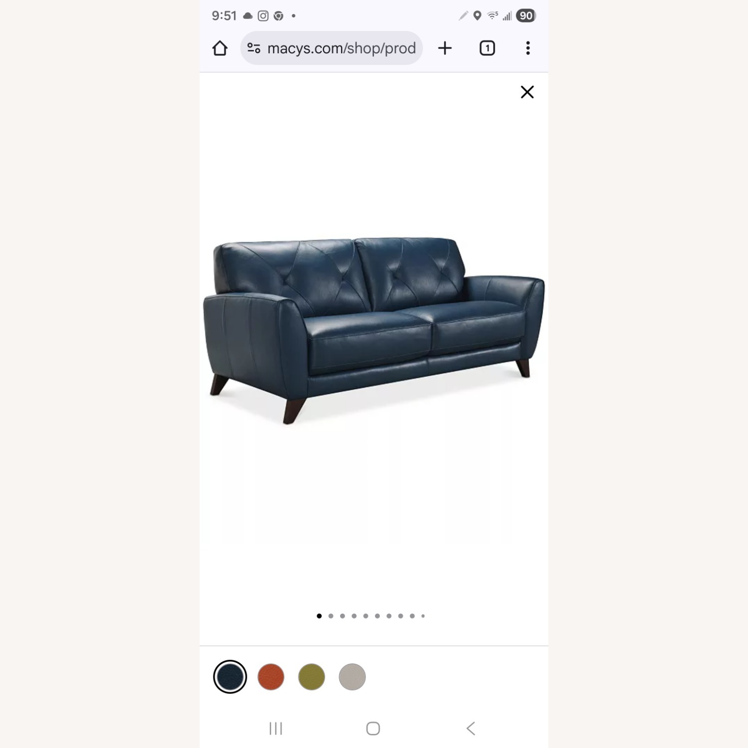 Macy's Leather Sofa - image-3