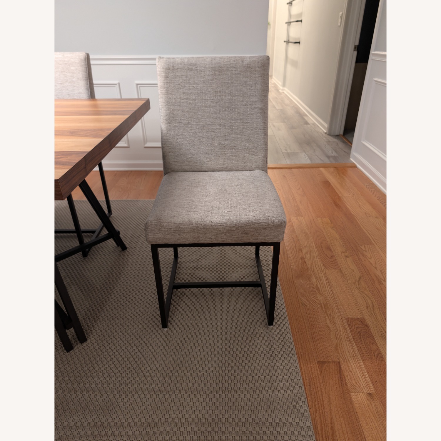 Dark Brown Wood Dining Set 6 Chairs - image-3