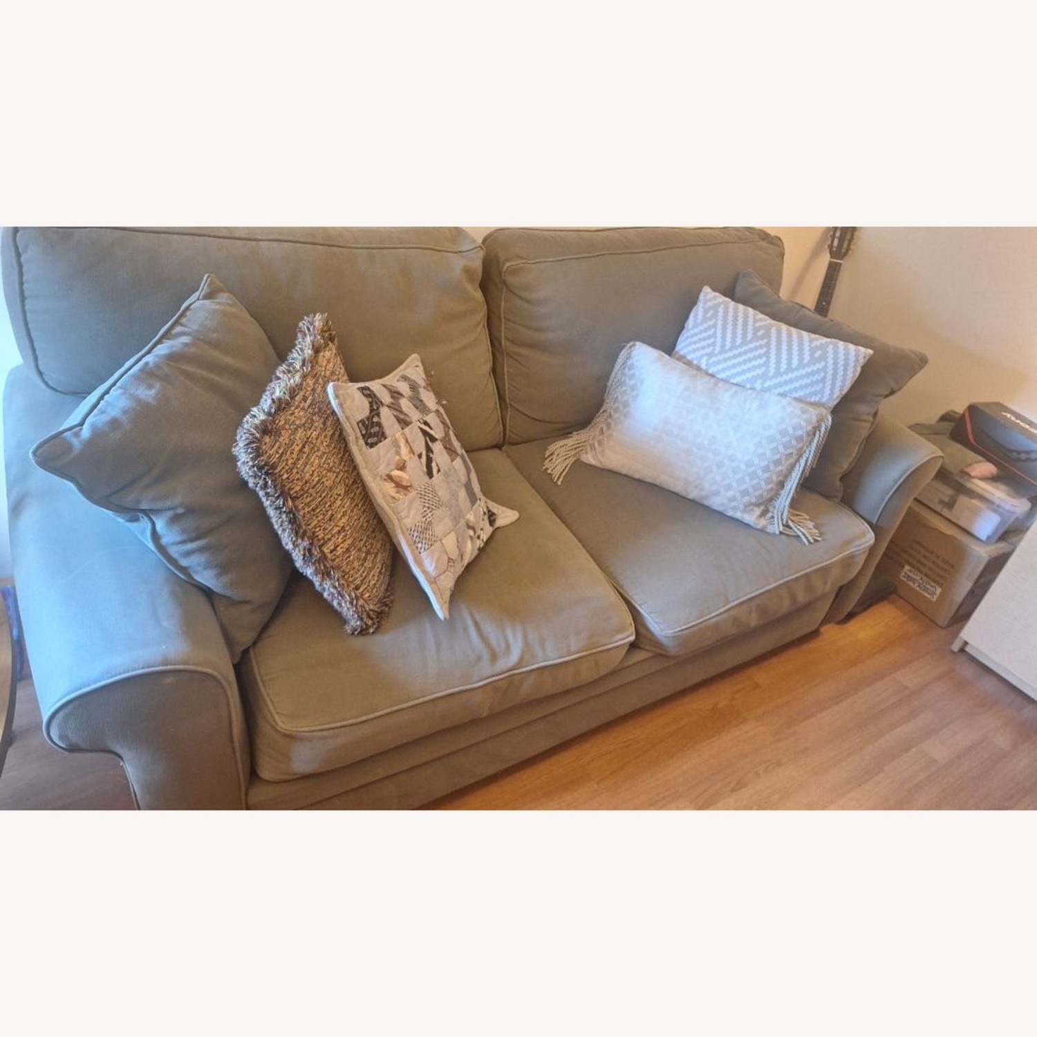 Macy's Olive Green Sleeper Sofa - image-3