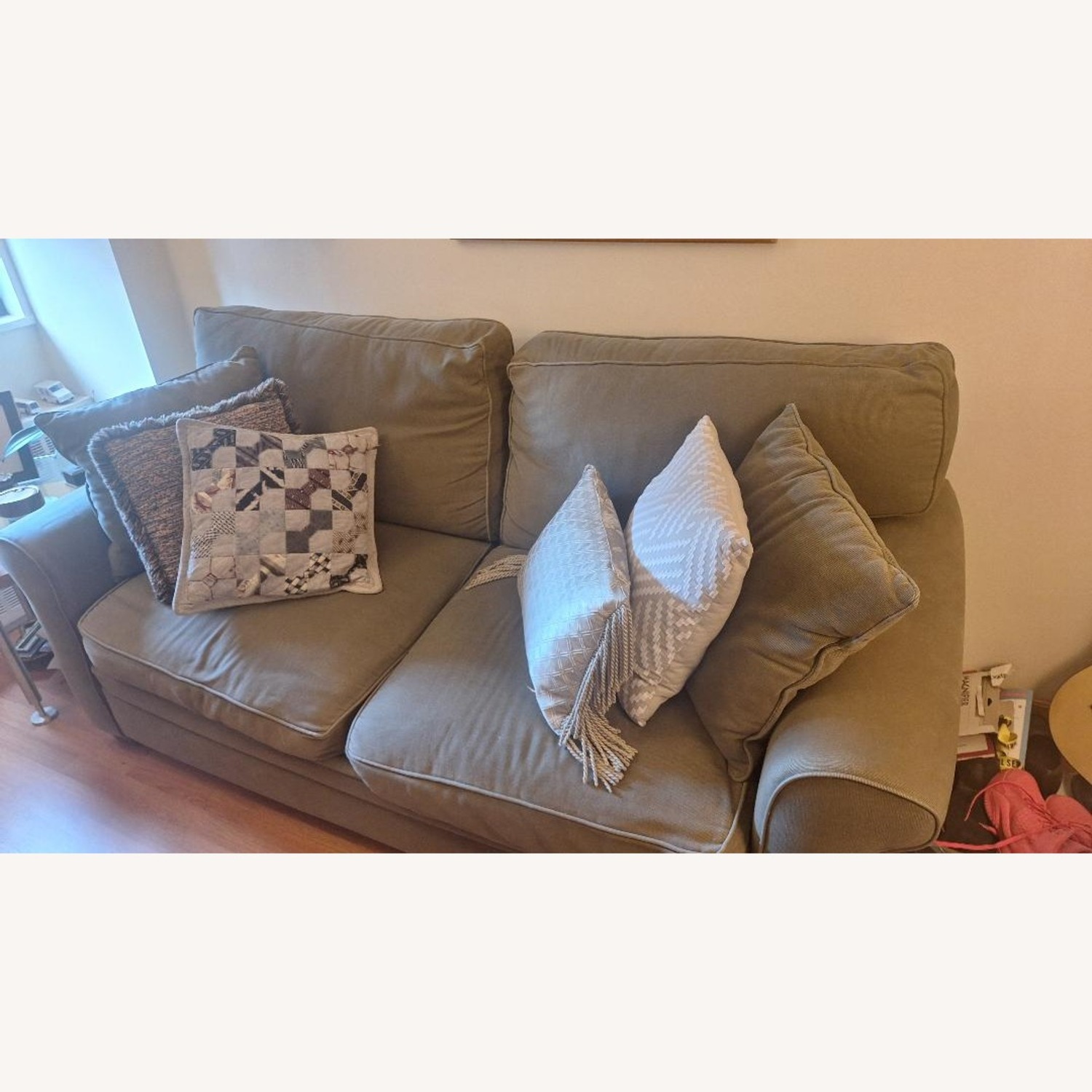 Macy's Olive Green Sleeper Sofa - image-4