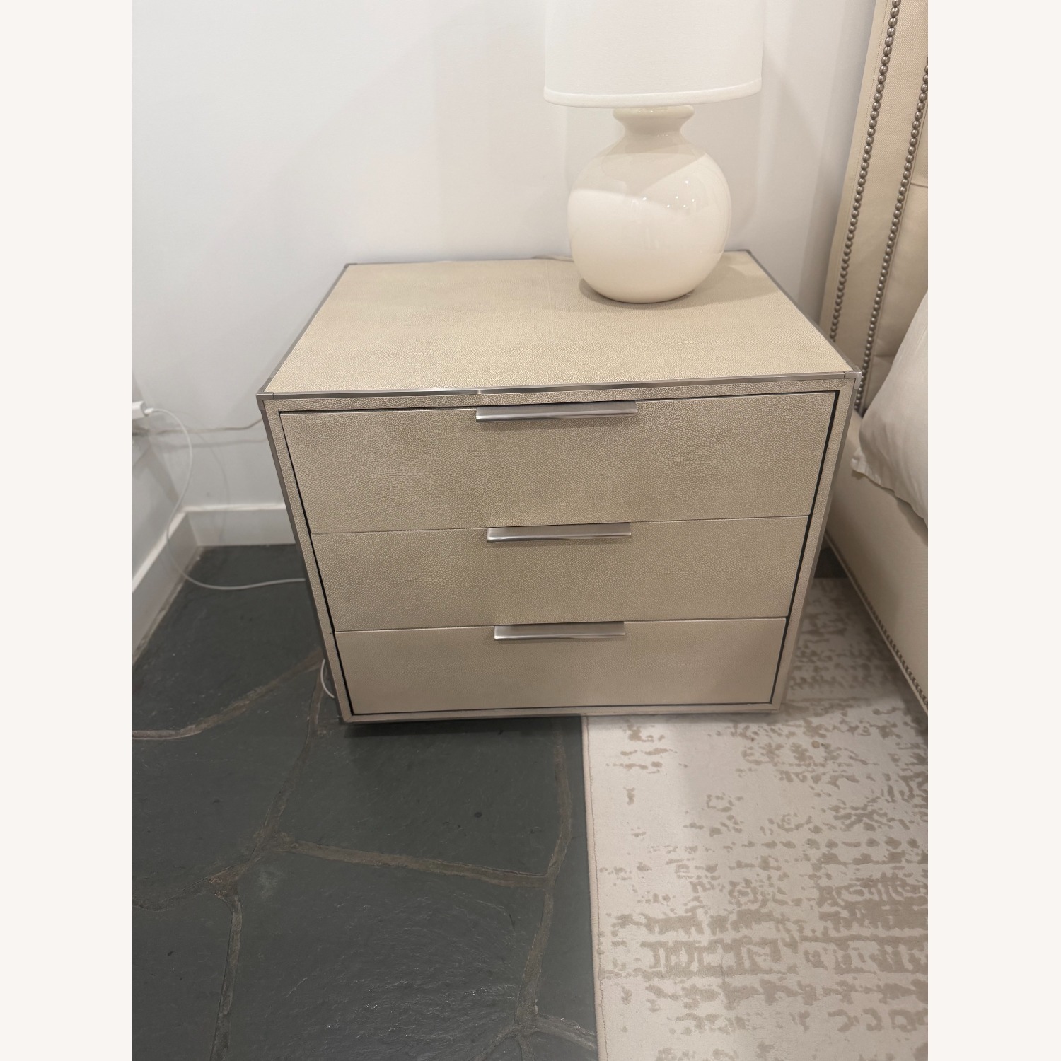 Restoration Hardware Saunderson Light Gray Nightstands - image-3