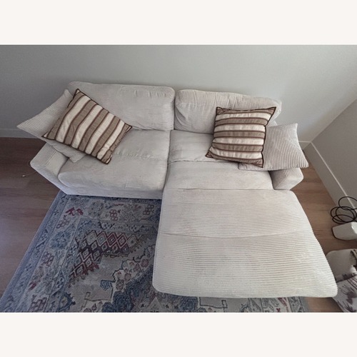 Used Aspen Home White Fabric 2 Piece Sectional for sale on AptDeco