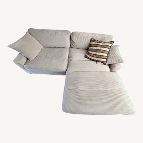 Used Aspen Home White Fabric 2 Piece Sectional for sale on AptDeco
