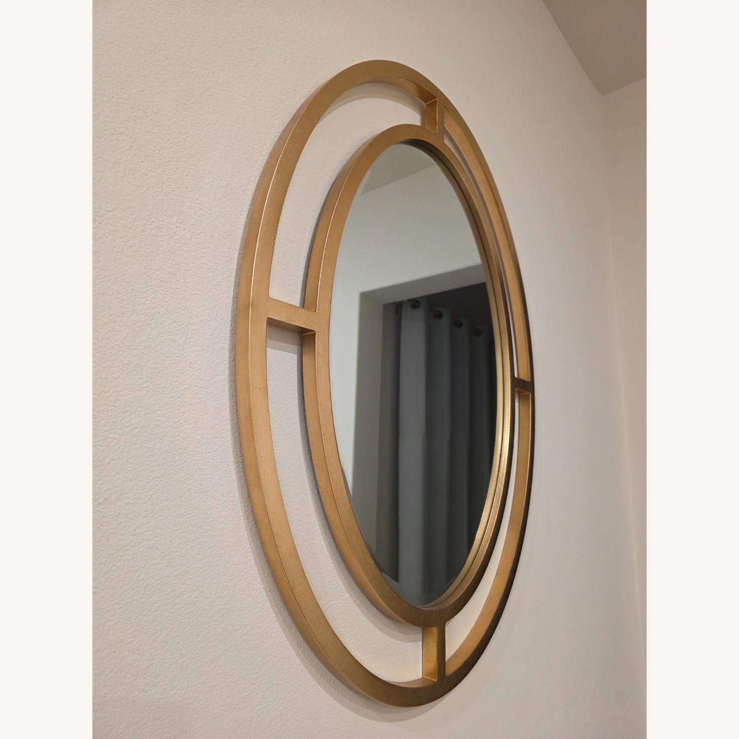 West Elm Gold Brass Wall Mirror - image-3