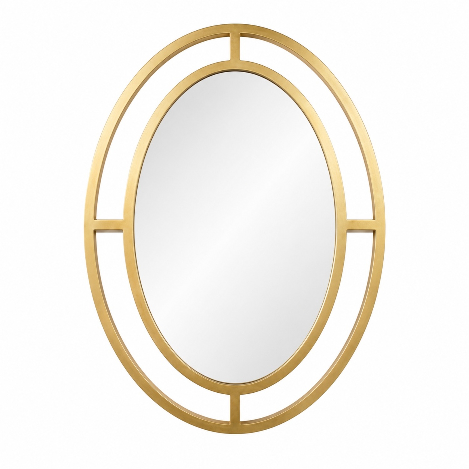 West Elm Gold Brass Wall Mirror - image-5