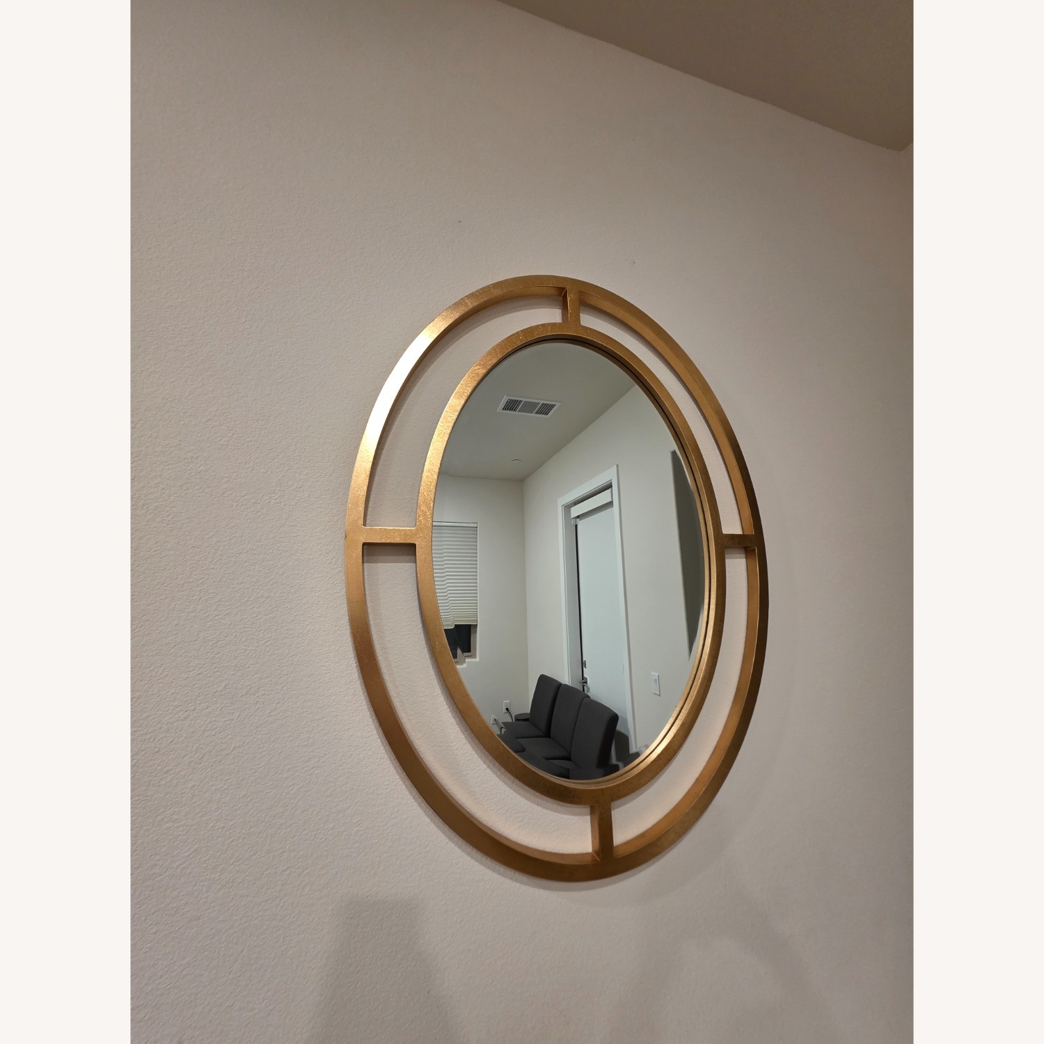 West Elm Gold Brass Wall Mirror - image-2