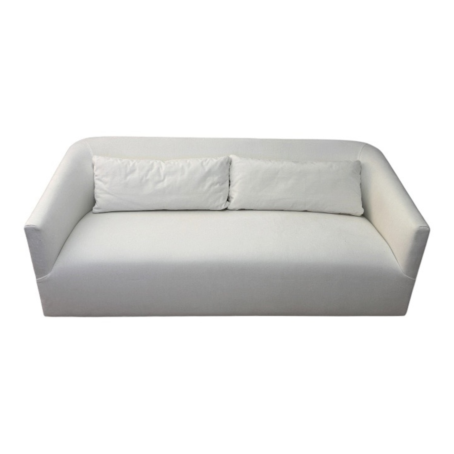 Restoration Hardware White 1950s Italian Shelter Arm Sofa  - image-1