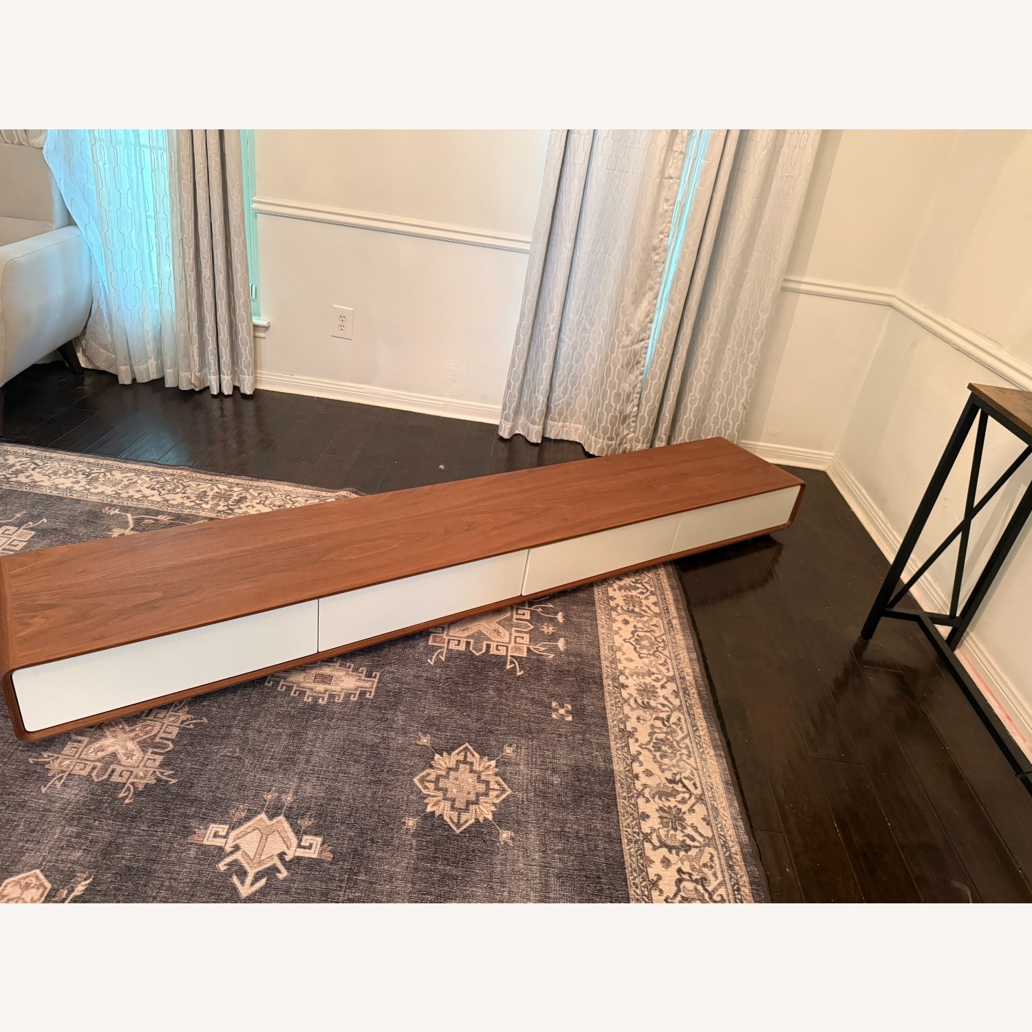 Walmart Light Brown Wood Media Storage - image-3