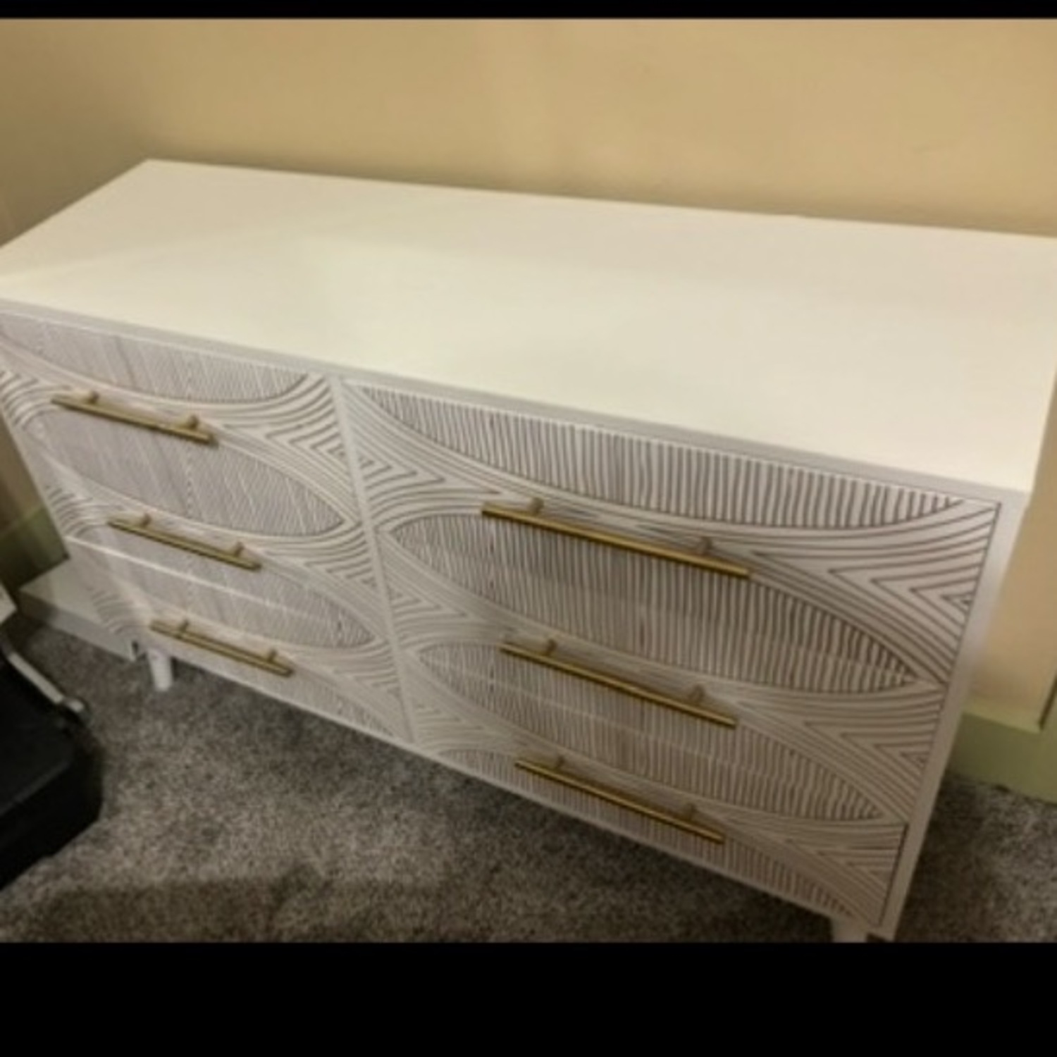 6 Drawer Wood Pattern Dresser - image-3