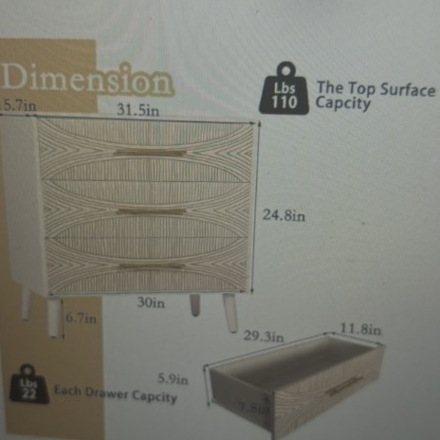 Wooden Pattern Nightstands - image-3