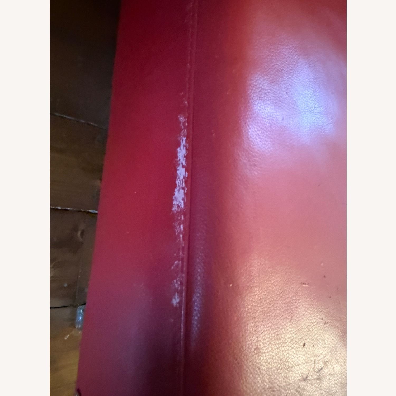 Red Leather 2 Seater Sofa - image-3
