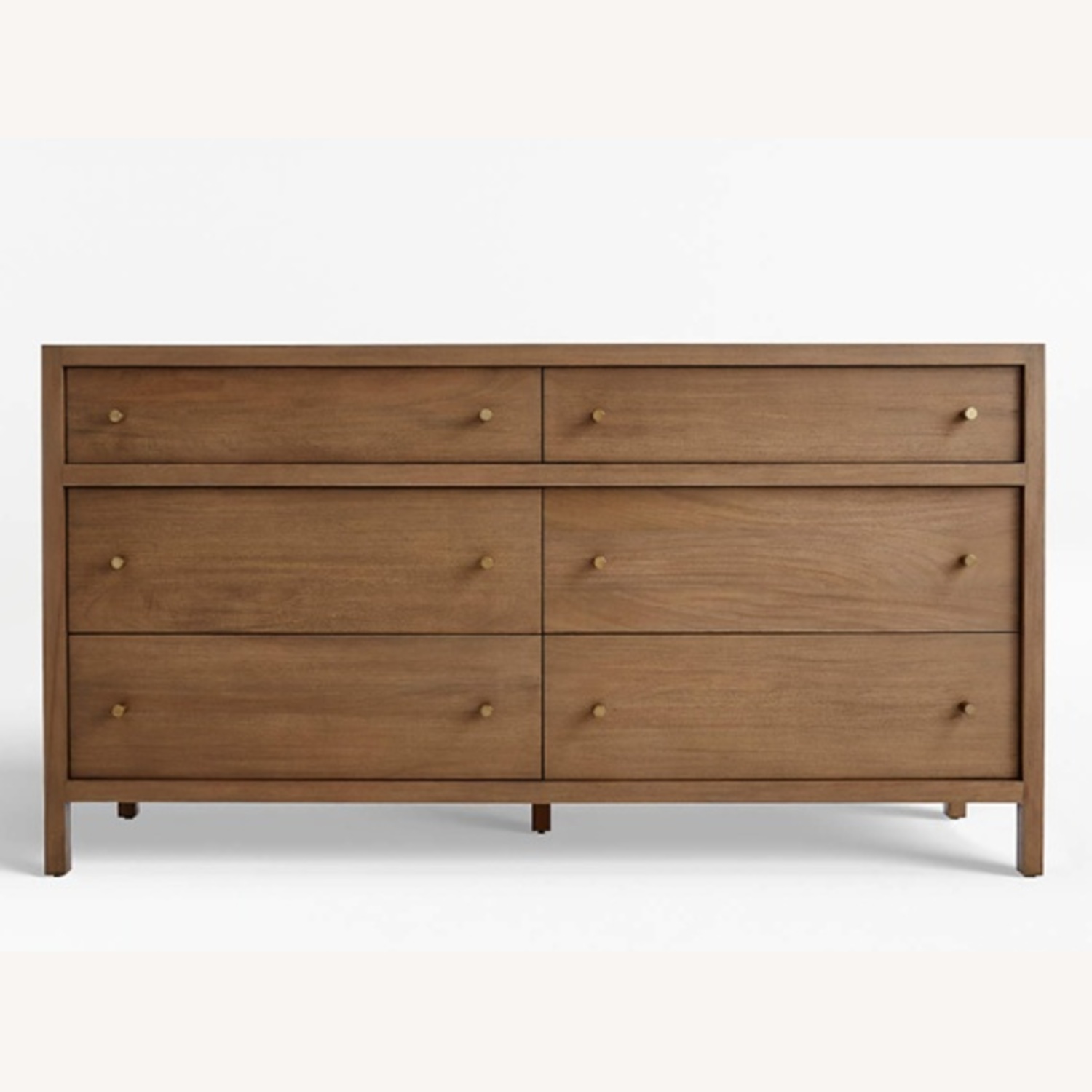 Crate & Barrel Keane 64" Solid Driftwood 6-Drawer Dresser - image-5
