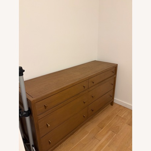 Used Crate & Barrel Keane 64" Solid Driftwood 6-Drawer Dresser for sale on AptDeco
