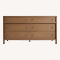Crate & Barrel Keane 64" Solid Driftwood 6-Drawer Dresser