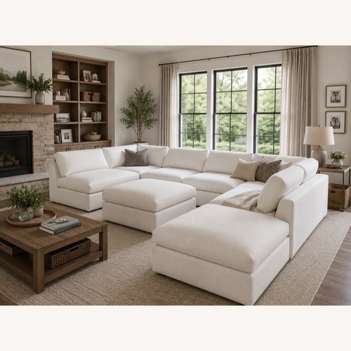 Used Arhaus Beale 8 Piece Modular Sectional Woven Chenille for sale on AptDeco