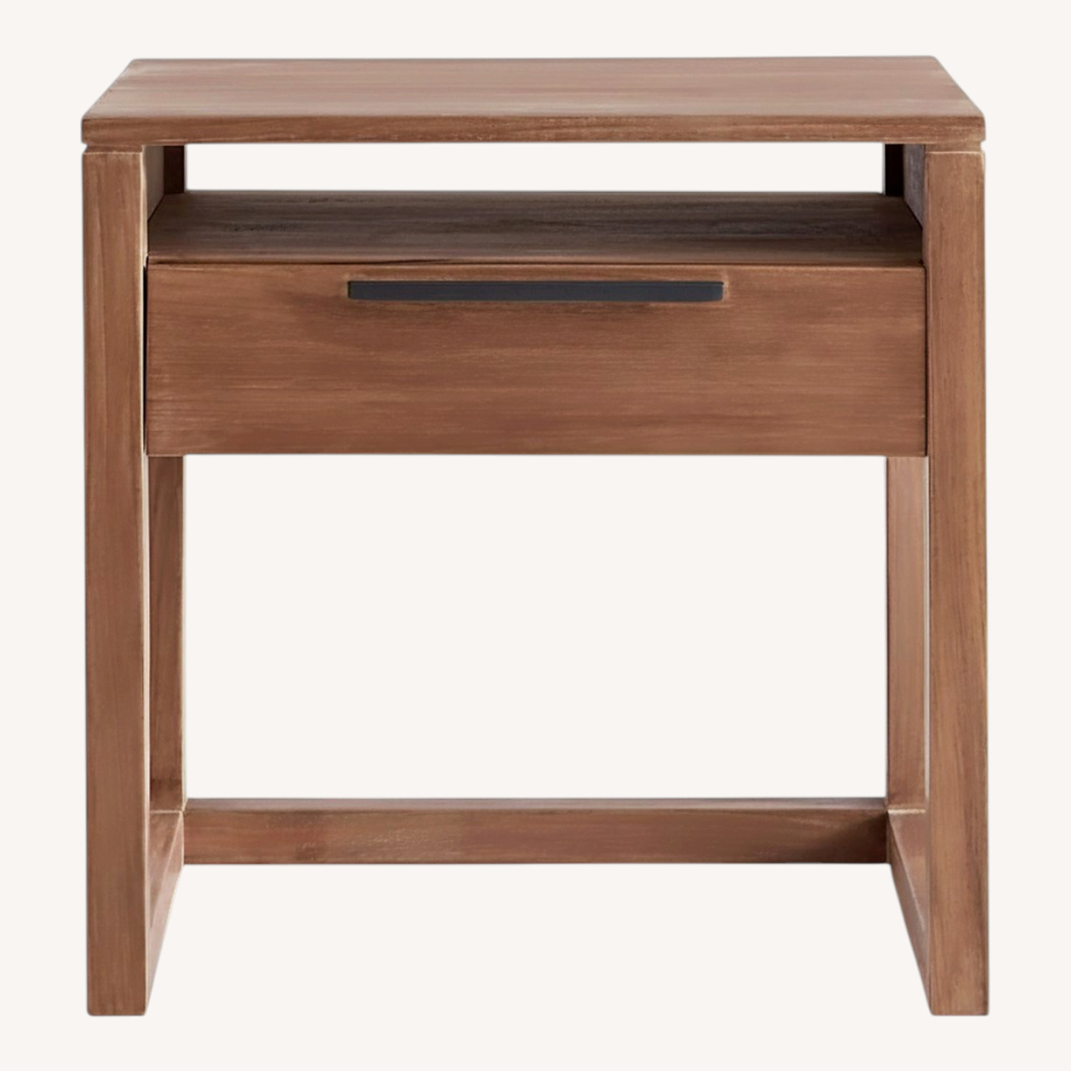 Crate & Barrel Linea 23" Natural Teak Wood Nightstand - image-0