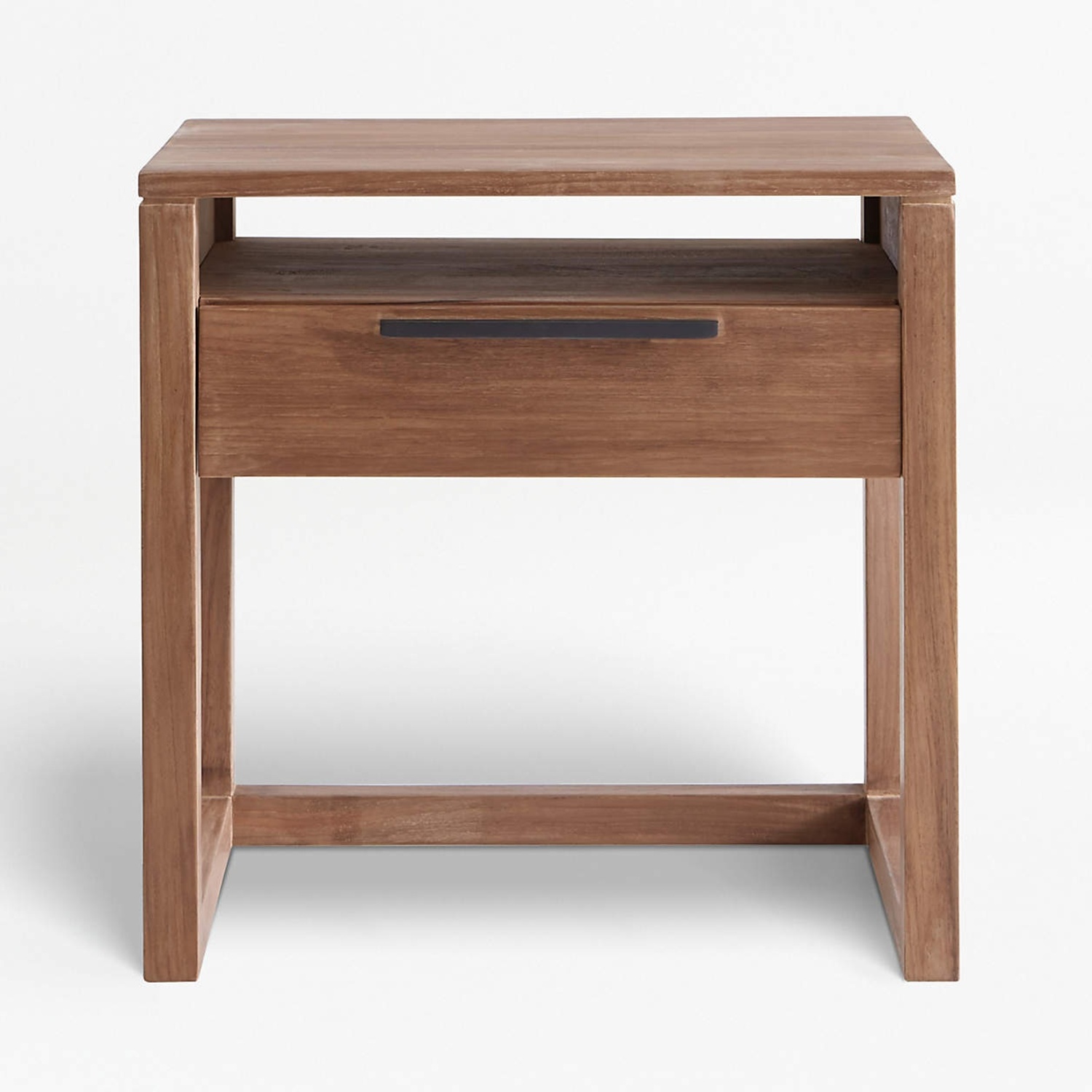 Crate & Barrel Linea 23" Natural Teak Wood Nightstand - image-5
