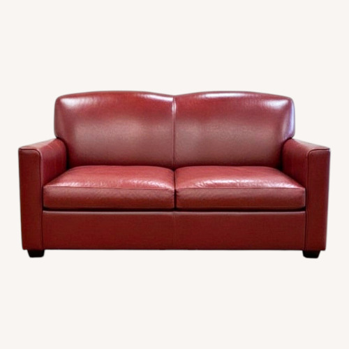 Used Crate & Barrel Sienna Leather Sofa Red for sale on AptDeco