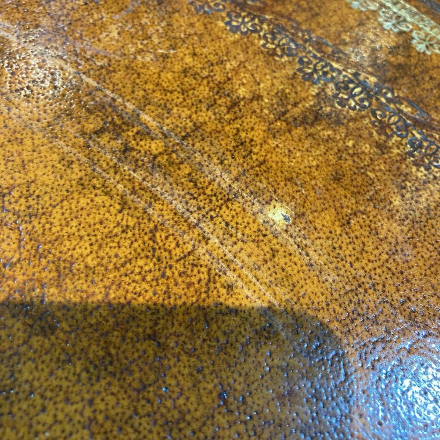 Book Themed Trom Leather Center Drum Side Table - image-12