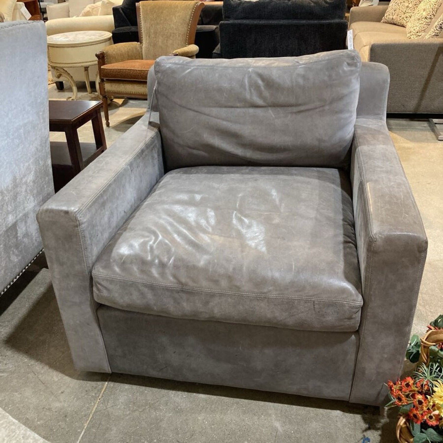 Restoration Hardware Leather Belgian Track Chair - image-3