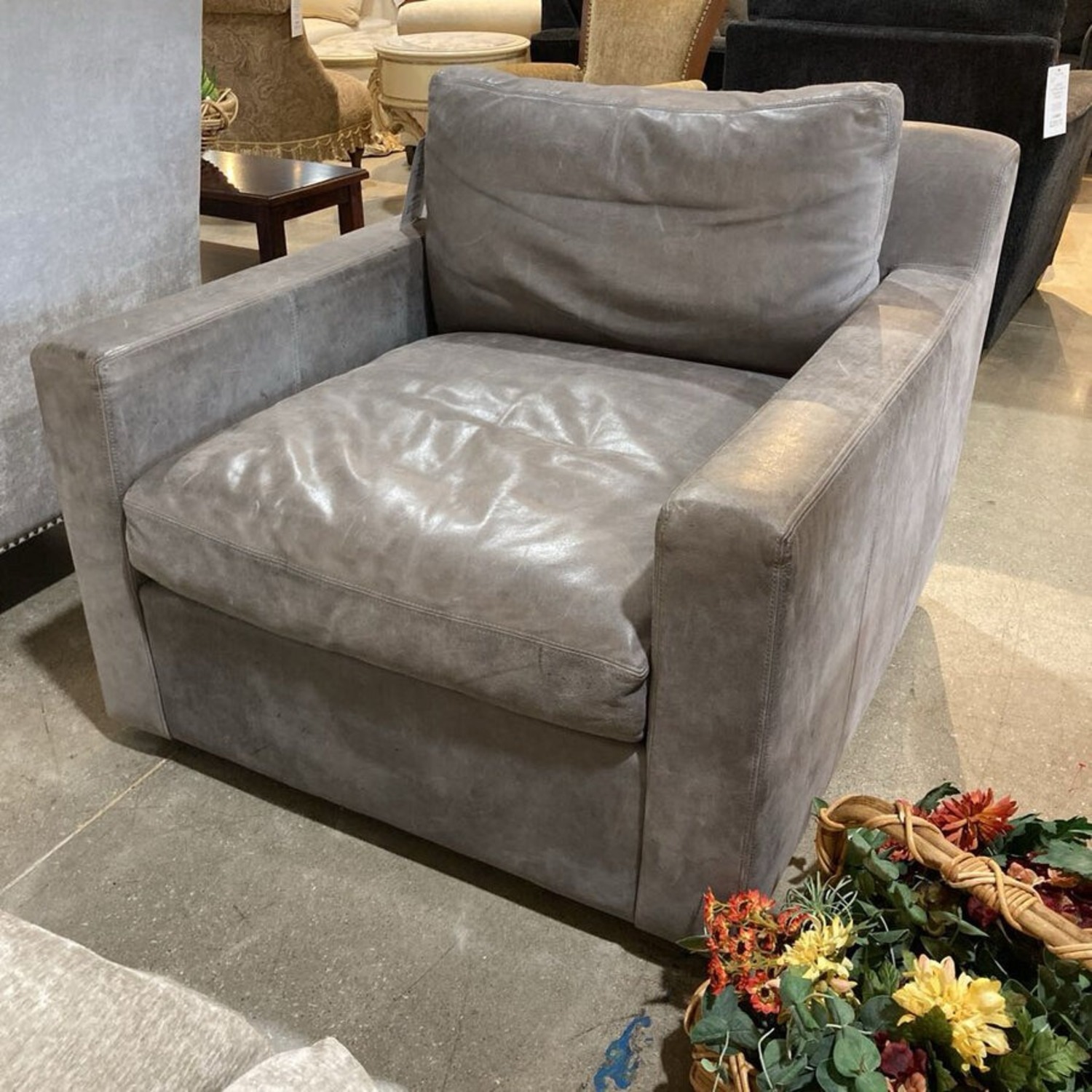 Restoration Hardware Leather Belgian Track Chair - image-2