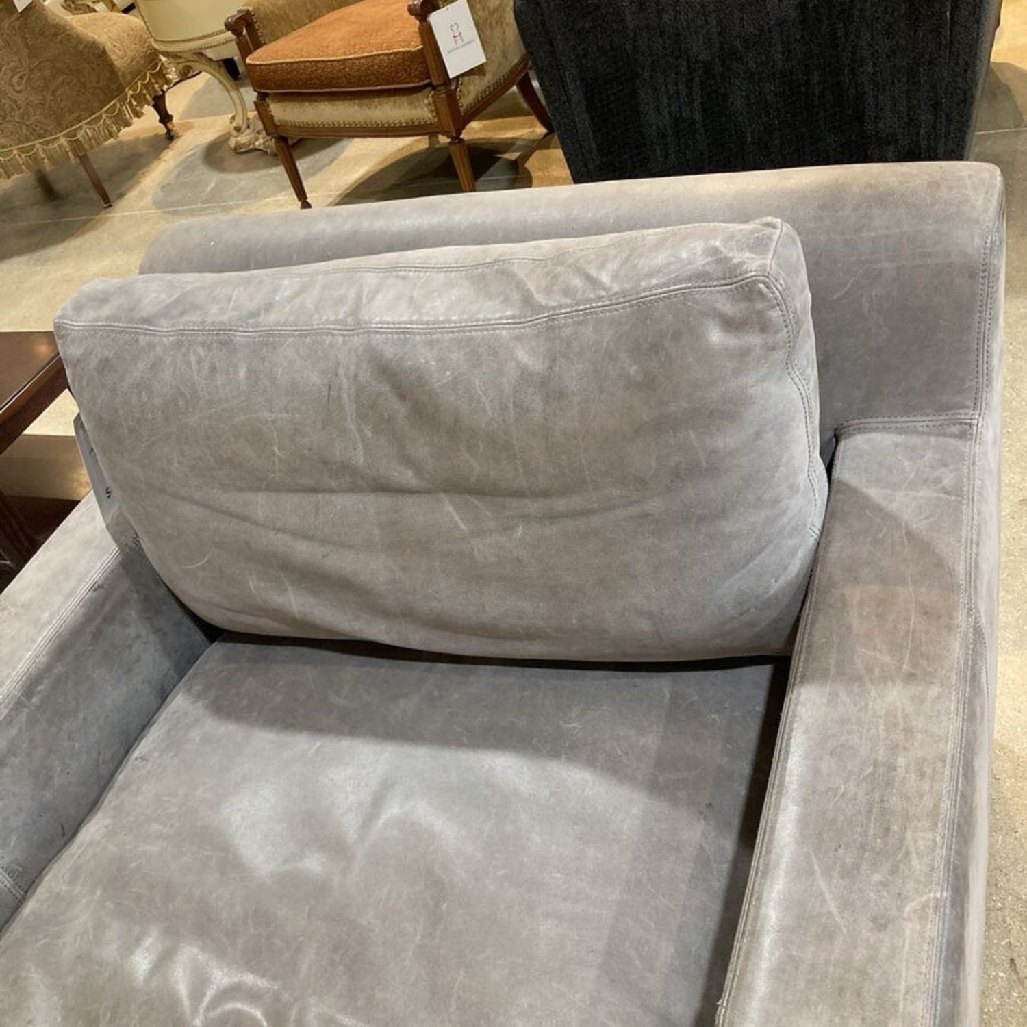Restoration Hardware Leather Belgian Track Chair - image-4