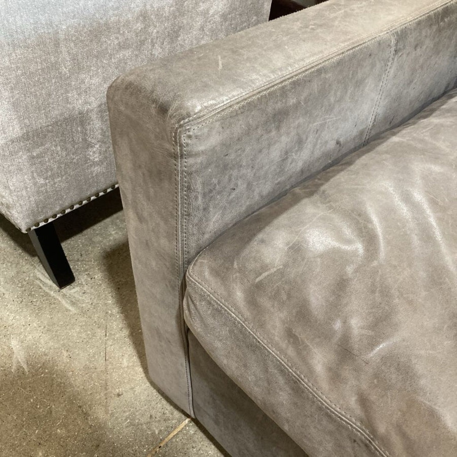 Restoration Hardware Leather Belgian Track Chair - image-6