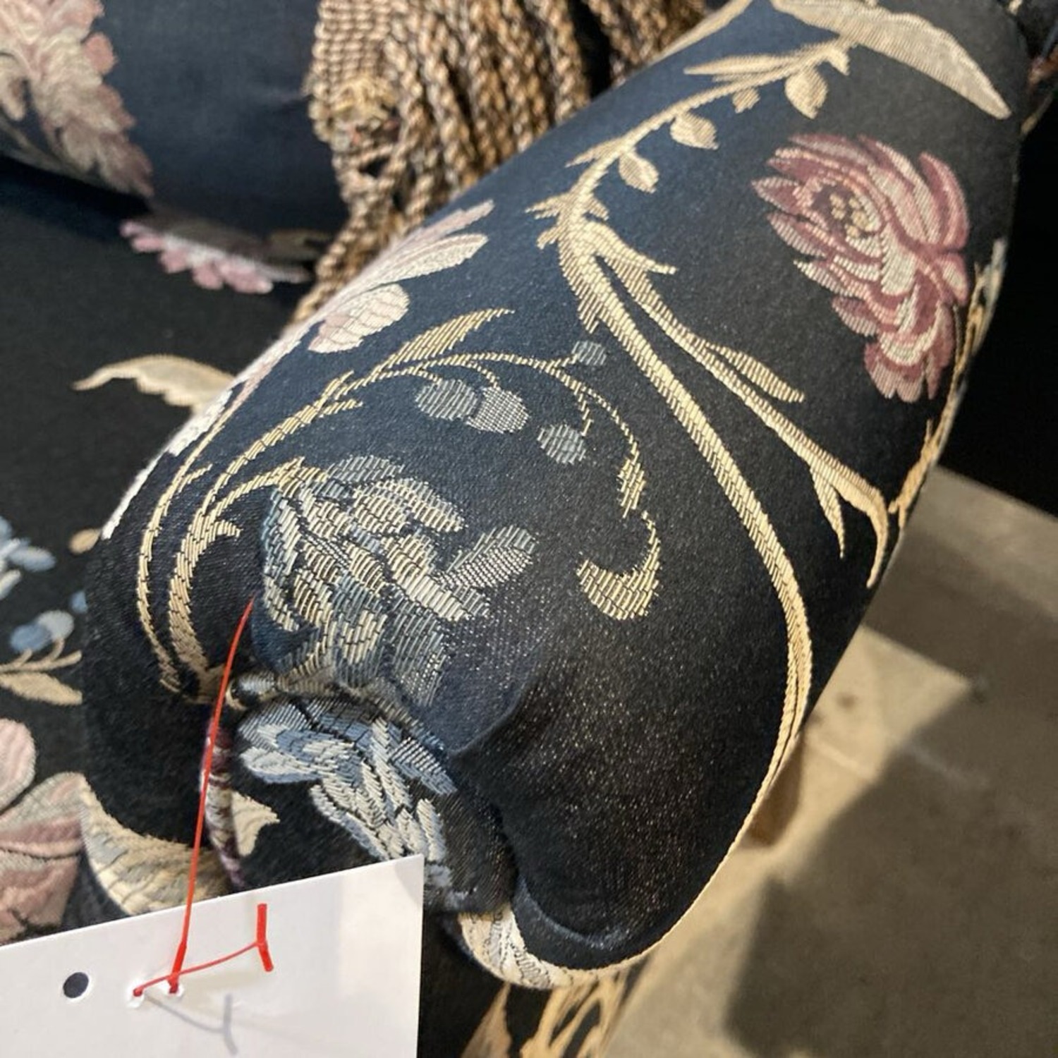 Fine Custom Floral Pattern Wingback Chair - image-7