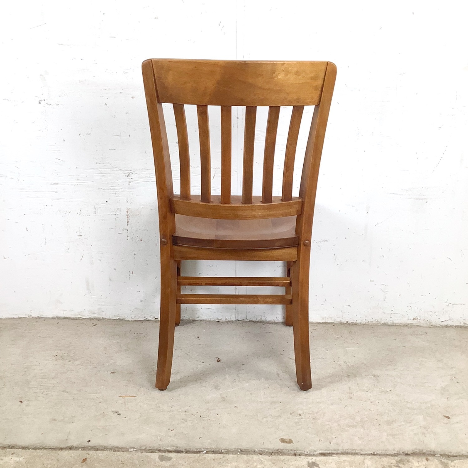 Vintage Schoolhouse Chair Solid Wood Slat Back - image-9