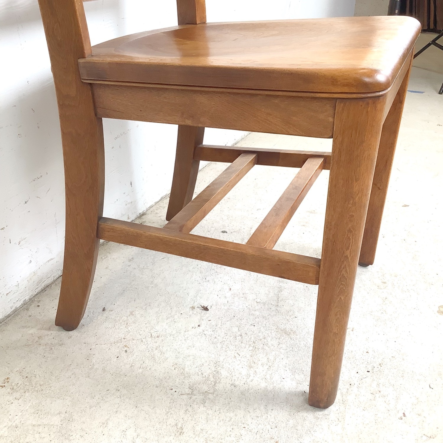 Vintage Schoolhouse Chair Solid Wood Slat Back - image-11