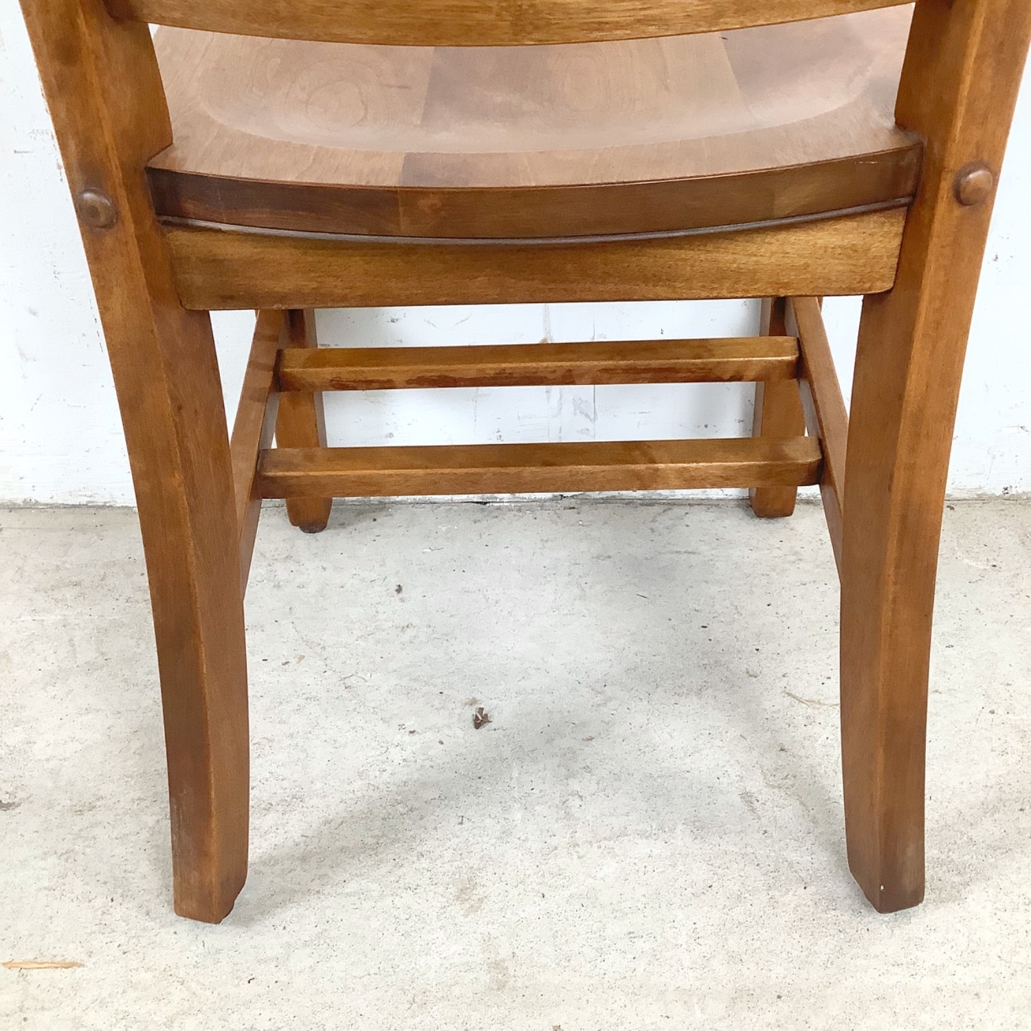 Vintage Schoolhouse Chair Solid Wood Slat Back - image-14