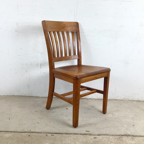 Used Vintage Schoolhouse Chair Solid Wood Slat Back for sale on AptDeco