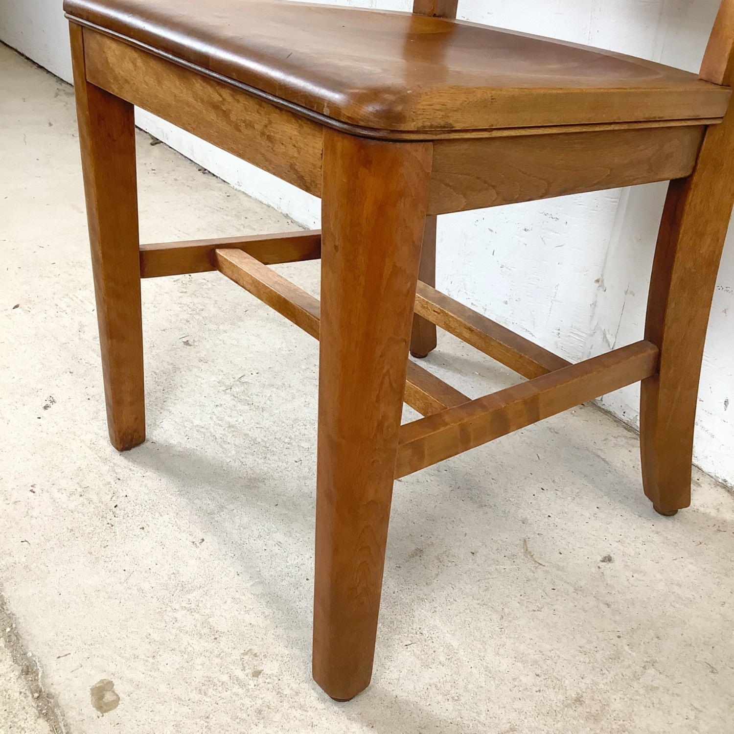 Vintage Schoolhouse Chair Solid Wood Slat Back - image-7