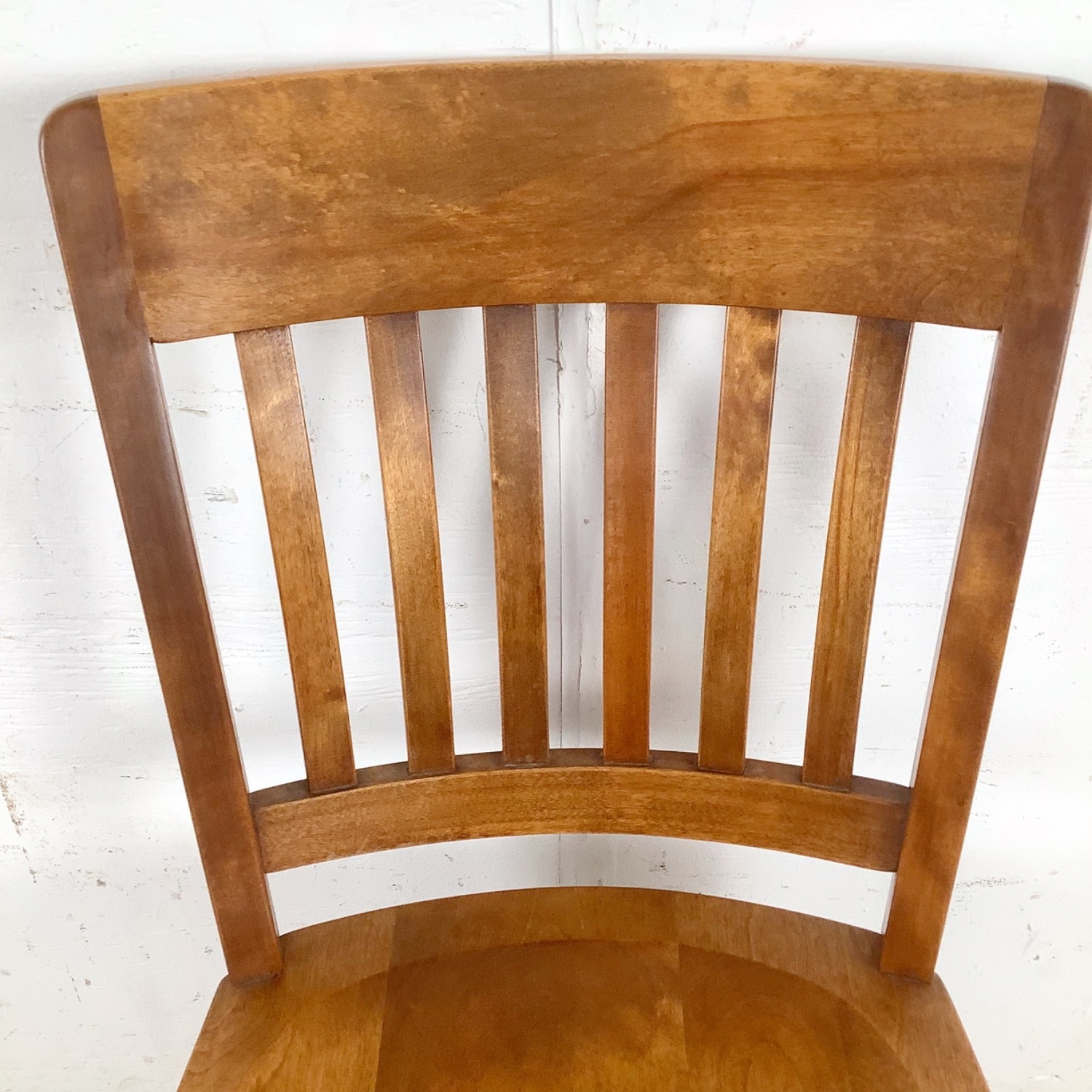 Vintage Schoolhouse Chair Solid Wood Slat Back - image-4