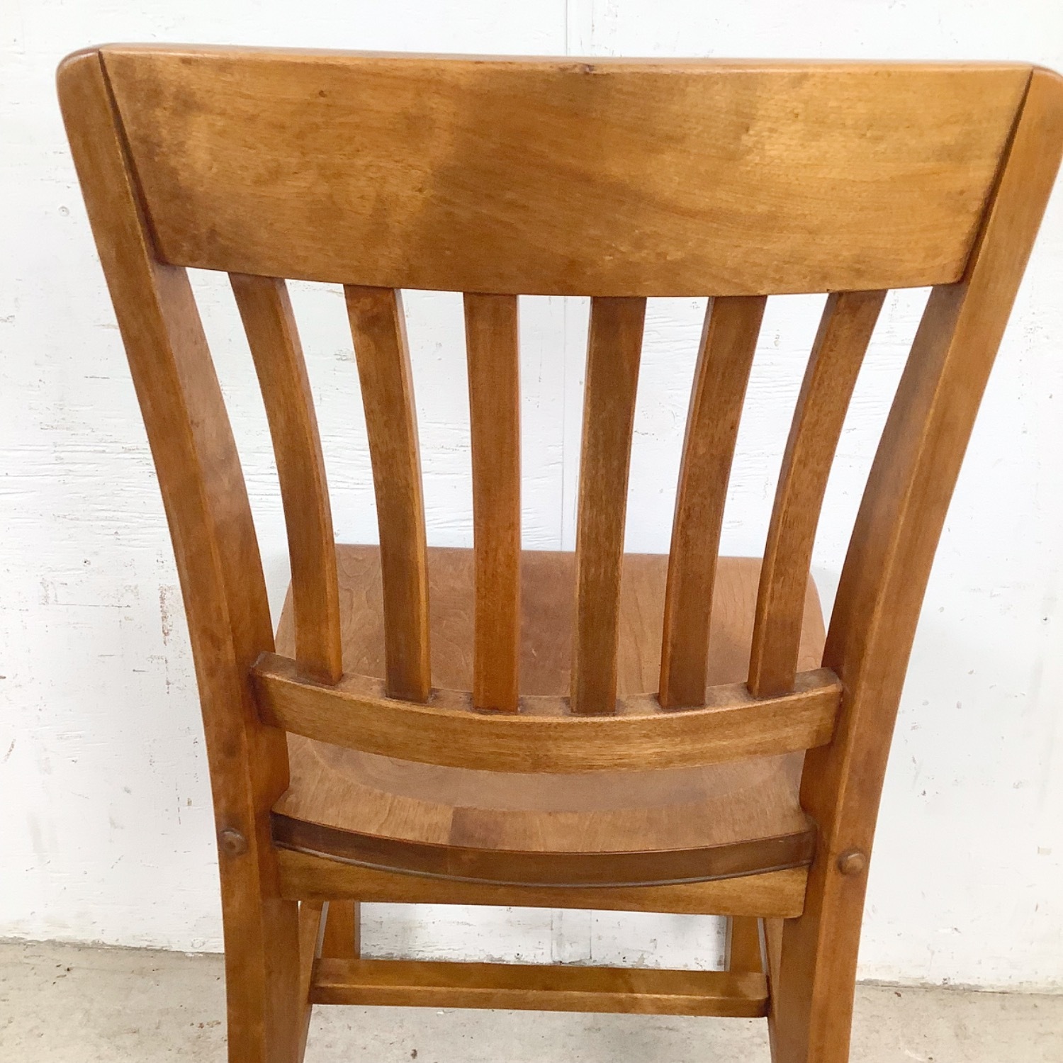 Vintage Schoolhouse Chair Solid Wood Slat Back - image-13