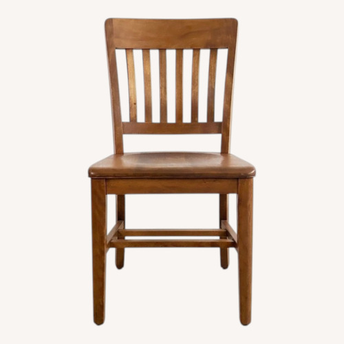Used Vintage Schoolhouse Chair Solid Wood Slat Back for sale on AptDeco