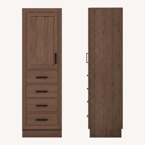 Used Modern Dark Brown Freestanding Wood Linen Cabinet for sale on AptDeco